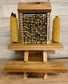 Squirrel Mini Picnic Table Peanut Feeder | Holds Peanuts and Corn on the Cob | Cedar Wood | Add On Starter Bag of Squirrel Food is Available