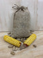 Squirrel Feeder Food Refill Bag | Handmade reusable burlap bag with Peanuts and Corn Cobs for refilling Squirrel Feeders | FREE SHIPPING