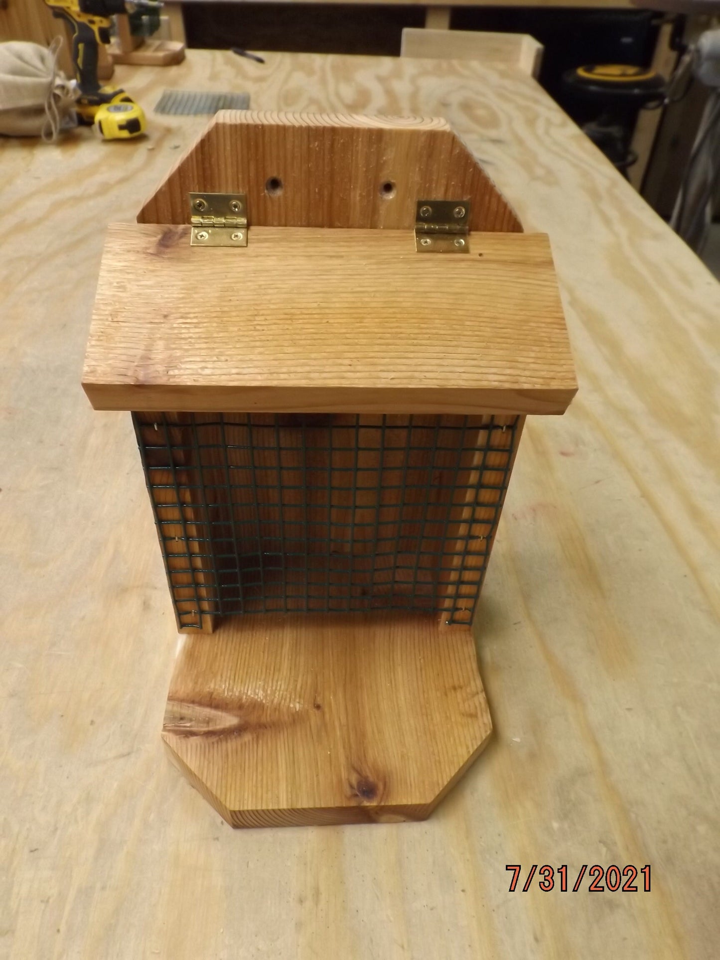 Peanut Feeder for Squirrels and Birds | Mounts on Tree, Fence, Wall or Railing | Solid Cedar Wood | Add On Starter Bag of Peanuts Available